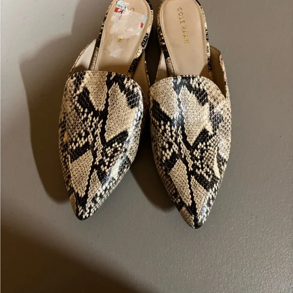 Cole Haan Women's Snakeskin Mules - Black and Cream - Picture 6 of 6